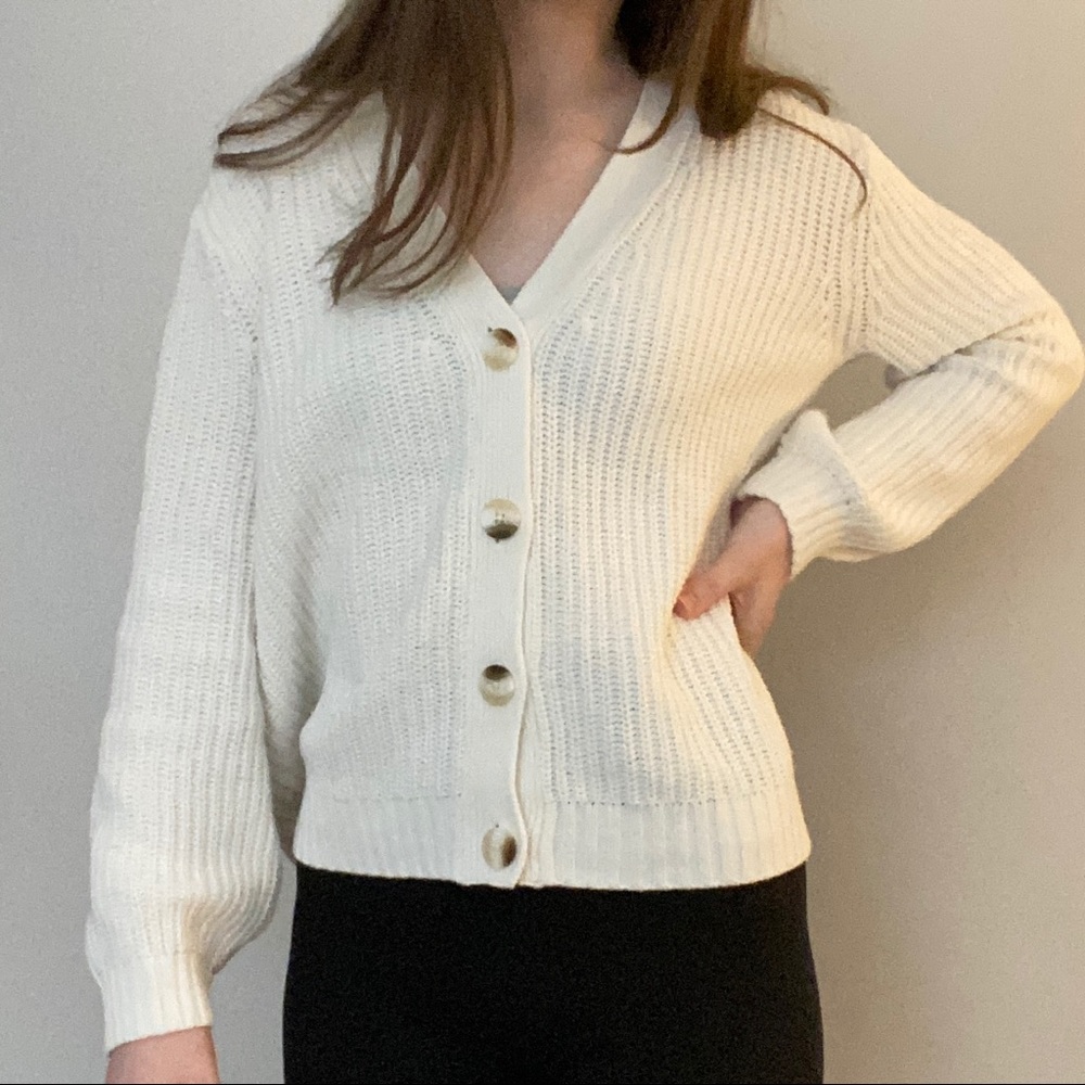 White Chunky Cardigan